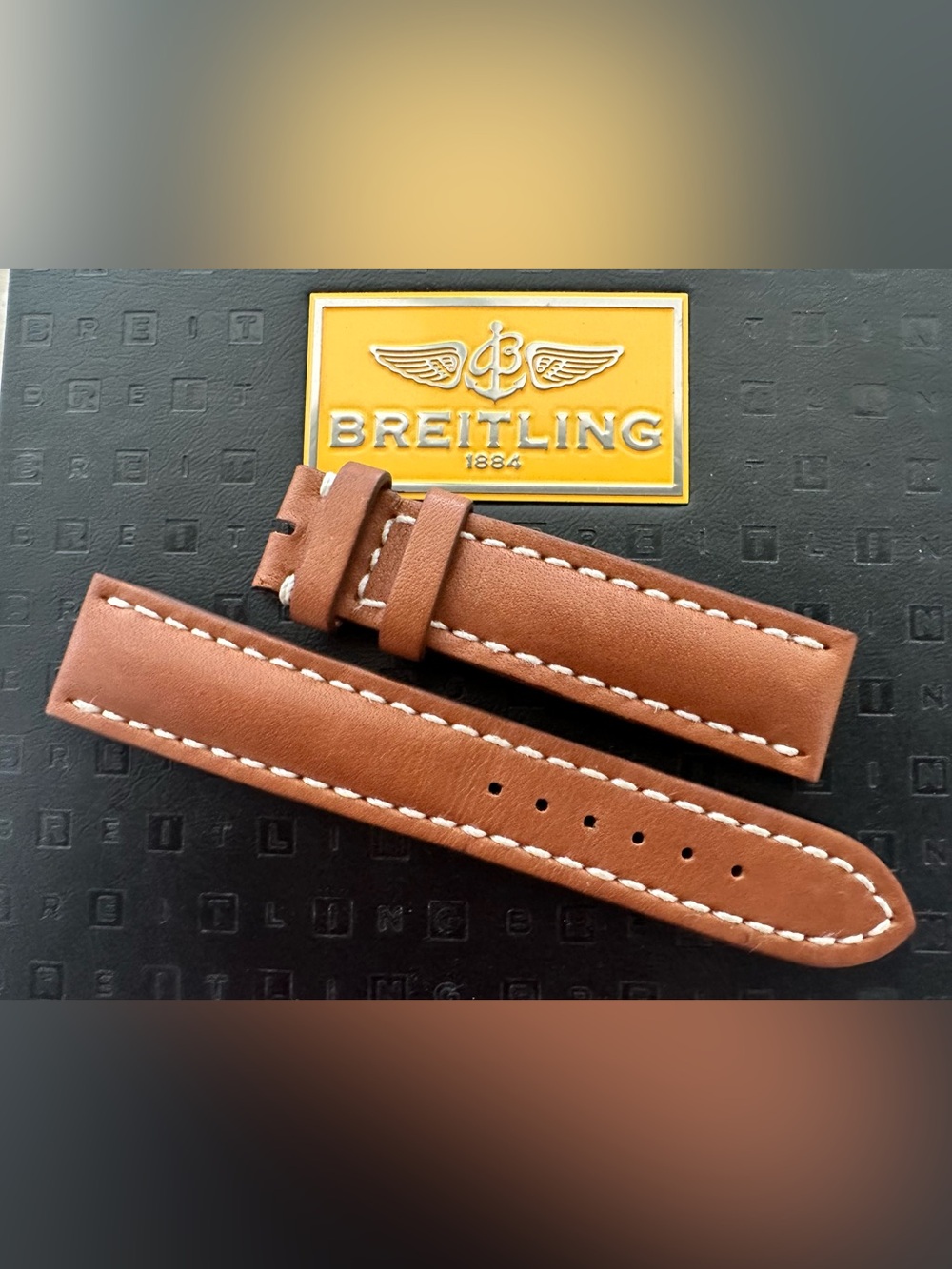 Breitling Calfskin Brown Leather Strap 20 mm